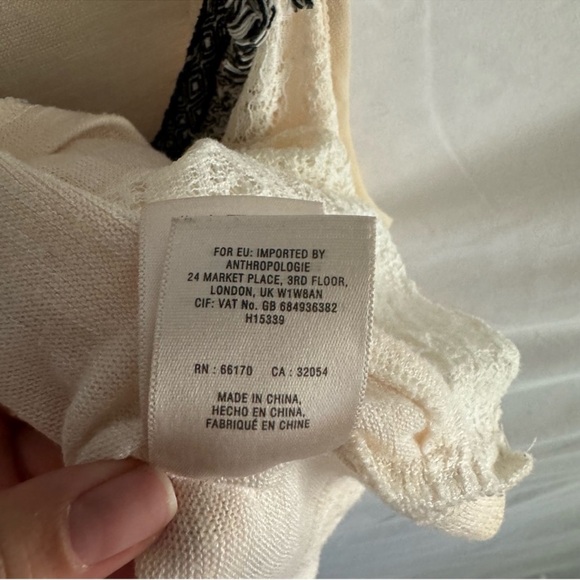 Anthropologie | Akemi + Kin Crossroads Cream Lace Black Fringe Tank Top Size M - Picture 14 of 14